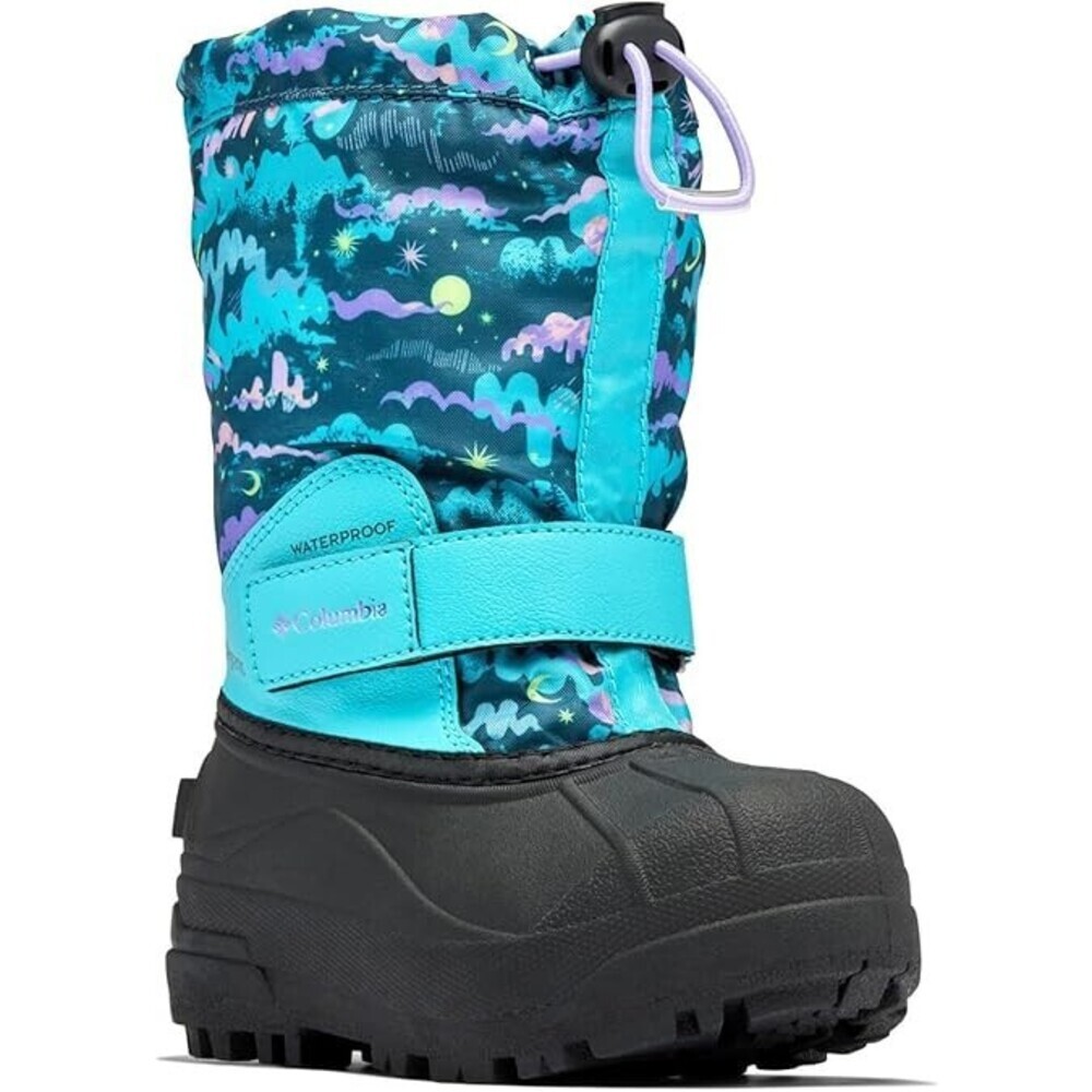 Columbia Powderbug Forty Print 1637862-314 Kids 6 Blue Print Snow Boots RHS6516
